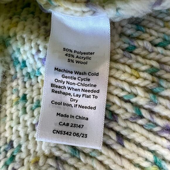 Talbots Small Petite Yellow Pastel Knit Mock Neck Sweater - Picture 3 of 6